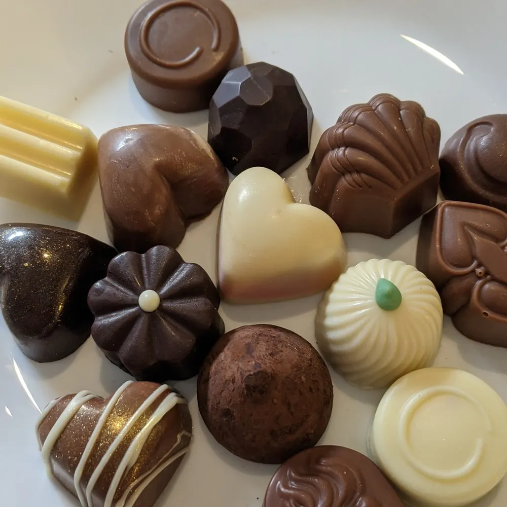 Plate of handmade chocolates